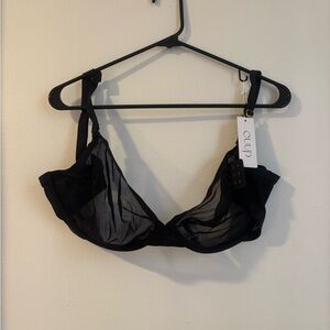 CUUP Black Sheer Plunge Bra